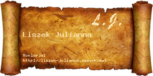 Liszek Julianna névjegykártya